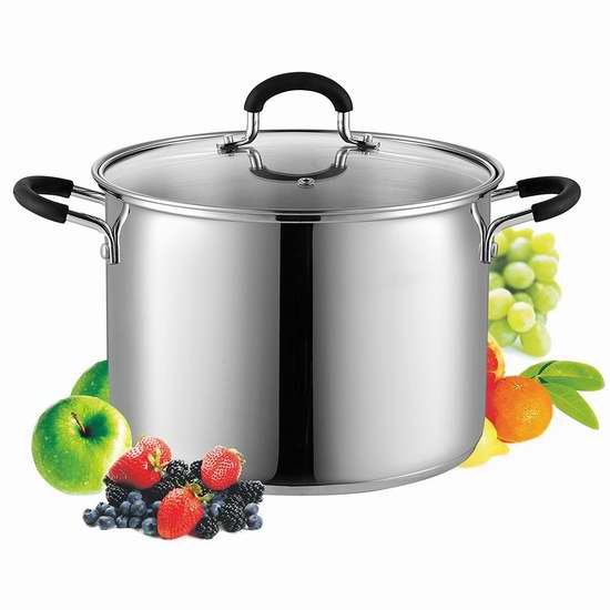  历史新低！Cook N Home 02440 Stockpot 8夸脱不锈钢汤锅 36.99加元包邮！