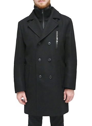  SOIA & KYO 男士羊毛双排扣大衣 363.75加元，原价 485加元，包邮