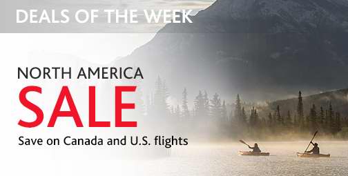  Air Canada 加航 加拿大境内及飞往美国航线机票限时促销！Visa Checkout结账立返20加元！