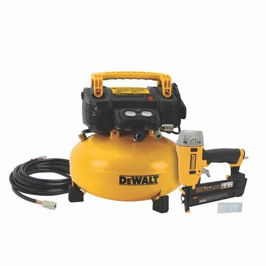  近史低价！DEWALT 得伟 DWC1KIT-B 空气压缩机+钉枪套装4.6折 198加元包邮！