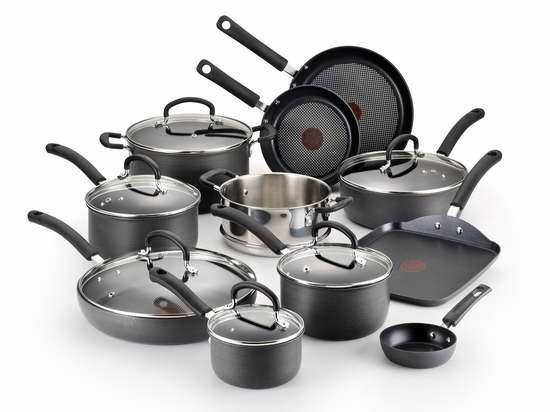  金盒头条：T-fal E918SE 硬质阳极化红点不粘底锅具17件套2.3折 204.99加元包邮！