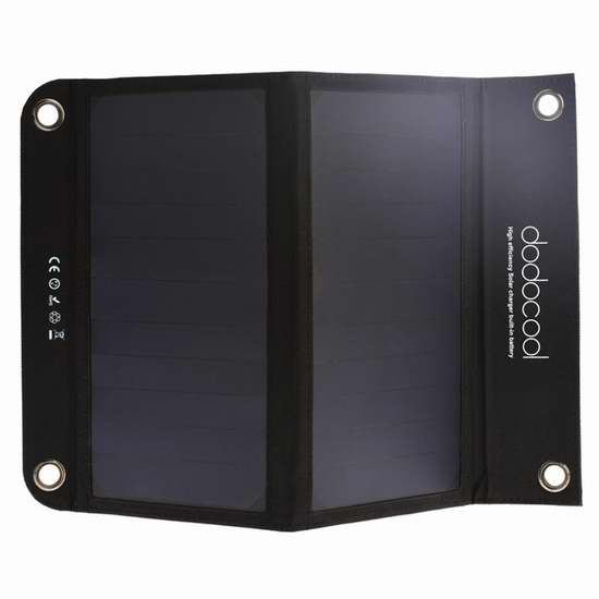  独家！dodocool 10000mAh 户外旅行便携式太阳能手机充电器/充电宝 32.99加元包邮！