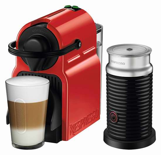  白菜价！速抢！Nespresso Inissia 胶囊咖啡机+奶泡机套装 99清仓并包邮！4色可选！