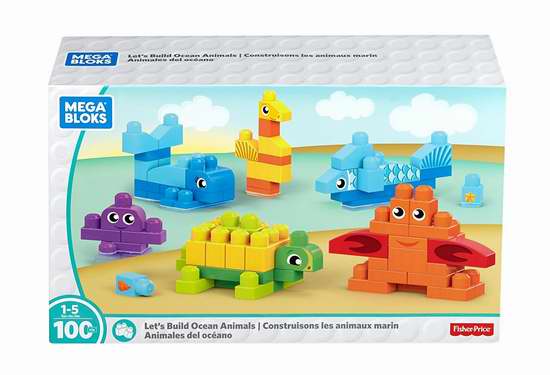  历史新低！Mega Bloks 海洋朋友 积木套装（100pcs）4.7折 10.92加元！