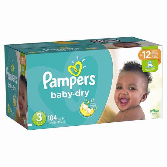  历史最低价！Pampers 帮宝适 Baby-Dry 婴幼儿干爽纸尿裤超值装 15.97加元！