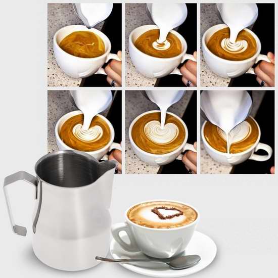  独家！Anself 不锈钢专业奶泡制作容器/浓缩咖啡量杯5折 13.5加元！
