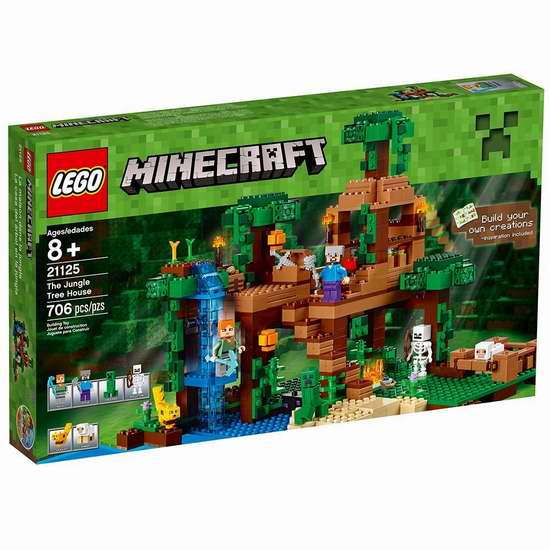  历史新低！LEGO 乐高 21125 Minecraft 丛林树屋（706pcs） 67.49加元包邮！