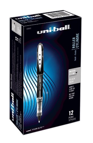  uni-ball 三菱 VISION ELITE 0.5mm 黑色耐水签字笔12支装3.4折 17.56加元！