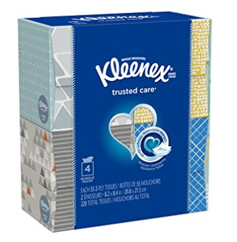  Kleenex Upright 超软面巾纸/抽纸（55抽x4盒）超值装 2.69加元限时特卖！