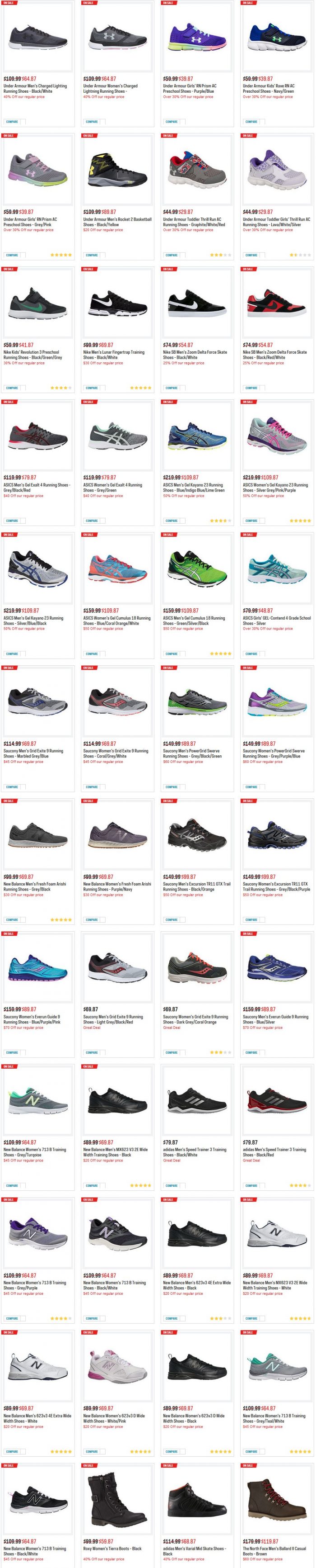 精选 Under Armour，Nike，ASICS，Saucony等品牌运动鞋 5折起特卖！
