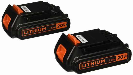  历史新低！BLACK + DECKER 百得 LBXR20B-2 20伏 Max 锂电池2件套2.5折 29.99加元！