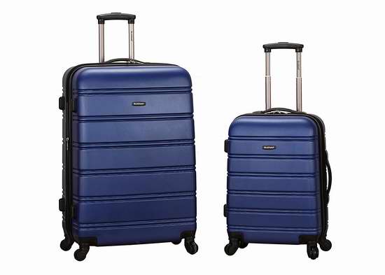  历史新低！Rockland 20/28寸 蓝色硬壳可扩展 拉杆行李箱2件套2.8折 87.47加元包邮！
