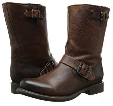  白菜价！FRYE Jenna Engineer 女式真皮中筒靴（5.5码）2折 85.71加元包邮！