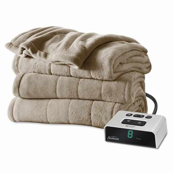  历史新低！Sunbeam Microplush 双遥控Queen电热毯 116.99加元包邮！