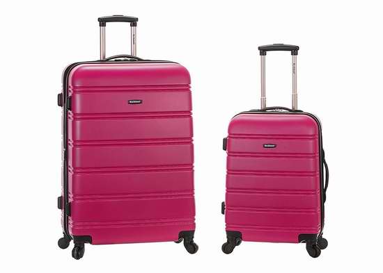  历史新低！Rockland 20/28寸 品红色硬壳可扩展 拉杆行李箱2件套2.9折 94.88加元包邮！
