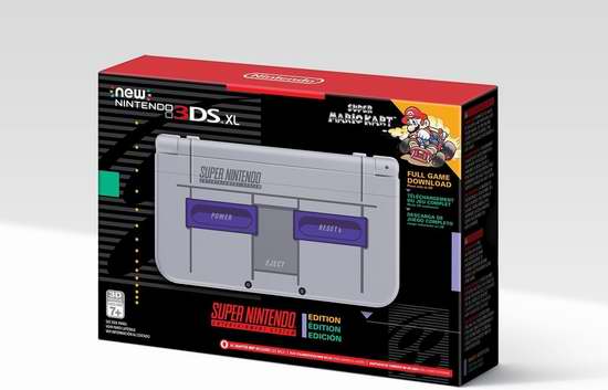  历史新低！Nintendo 任天堂 SNES怀旧主题 New 3DS XL 掌上游戏机 189.99加元包邮！