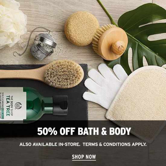  The Body Shop 美体小铺 精选150款美体及洗浴产品全面5折！