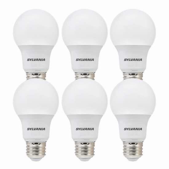 历史新低！Sylvania 73885 60瓦等效 软白色LED节能灯6件套3.8折 8.05加元！