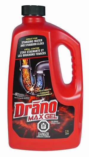  Drano Max Gel 下水道强力疏通液2.37升超值装 9.33加元（原价 10.97加元）