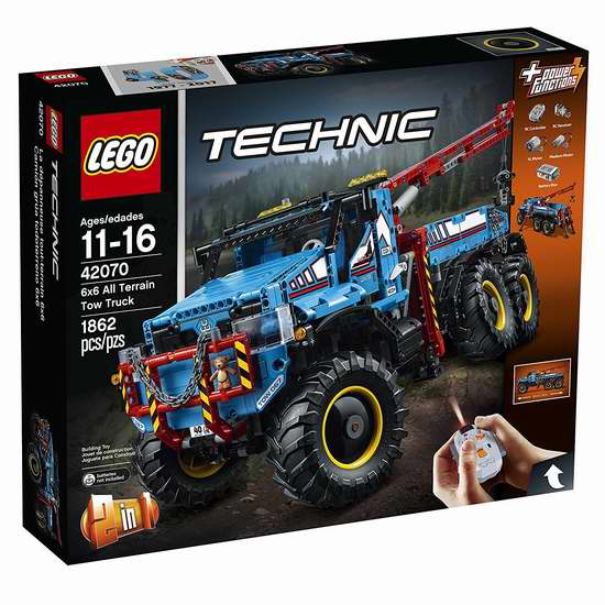  LEGO 乐高 42070 科技系列 6X6全时驱动牵引卡车（1862pcs）6.8折 251.58加元包邮！