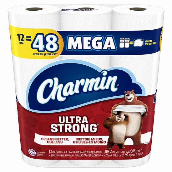  历史新低！Charmin Ultra Strong 超强双层卫生纸12卷3.4折 6.48加元！