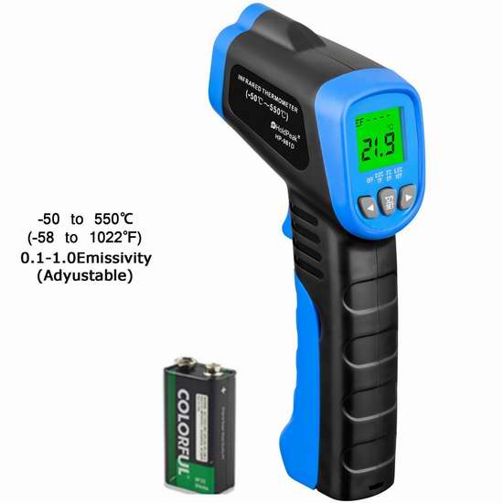  历史最低价！HOLDPEAK 981D 数字激光红外测温仪 12.99加元！