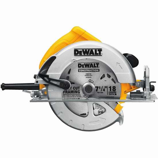  DEWALT 得伟 DWE575 专业木工轻型带电刹 电动圆锯 129加元包邮！