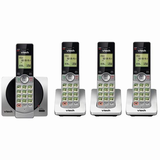  VTech 伟易达 DECT 6.0 CS6919-4 一拖三无绳电话 69.98加元包邮！
