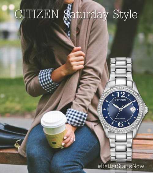  Citizen 西铁城女士 FE1140-86L 水晶腕表 141.19加元，原价 191.99加元，包邮