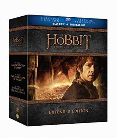  The Hobbit Trilogy 霍比特人三部曲加长版 43.99加元，原价 65.18加元，包邮