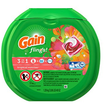  Gain Flings 3合1强力去污除味洗衣球 9.87加元（57颗 )，原价 15.83加元