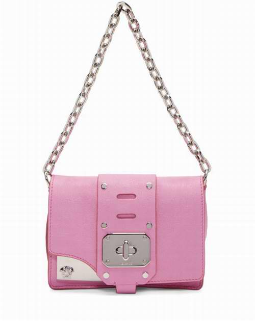 Versace 范思哲 Stardust 粉色宽肩带/链条斜挎方包 6.7折 1333加元，原价 1990加元，包邮