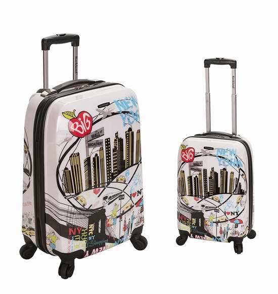  金盒头条：Rockland F215 时尚都市 20/28寸 轻质硬壳拉杆行李箱2件套 139.66-143.79加元包邮！两款可选！