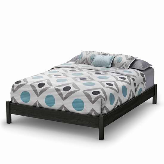  历史新低！South Shore Furniture Tao 灰色橡木纹Queen床架 155.98加元包邮！