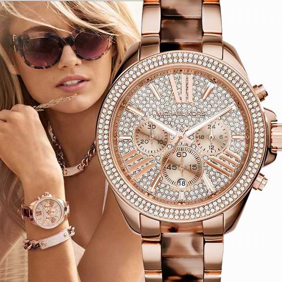  历史新低！Michael Kors MK6096  女士时尚镶钻三眼计时腕表/手表4折 150.82加元包邮！