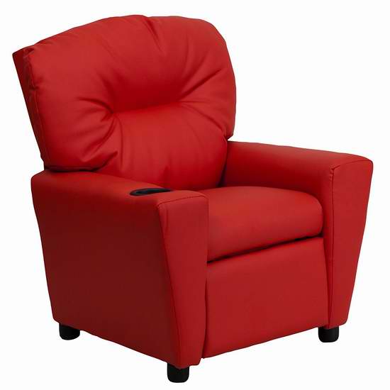  历史新低！Flash Furniture BT-7950-KID-RED-GG 儿童红色 可倾斜单人沙发5.7折 96.12加元包邮！