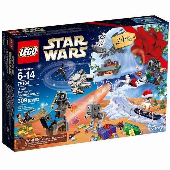  历史新低！LEGO 乐高 75184 星球大战 2017圣诞倒数日历积木（309pcs） 29.98加元包邮！