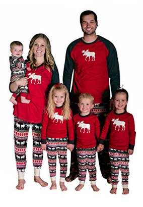  Imixshop 成人儿童 圣诞麋鹿睡衣+睡裤套装 17.99-24.99加元！