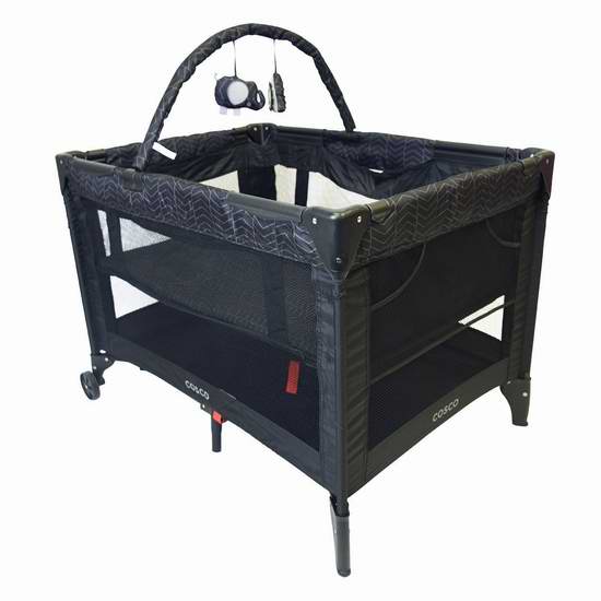 Cosco 05069CDFL Funsport 豪华可折叠婴儿游戏床/午睡床 89.99加元包邮！4色可选