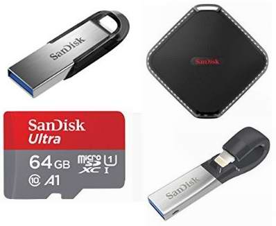  黑五专享！精选21款 SanDisk 闪迪 U盘、无线U盘、手机U盘、闪存卡、便携式固态硬盘等2.7折起！售价低至12.99加元！