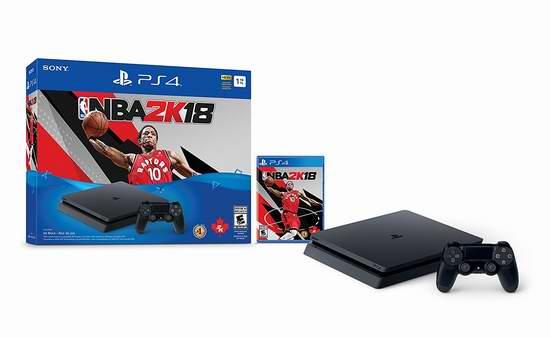  黑五专享！历史新低！Playstation 4 1TB Slim游戏机 + 《NBA 2K18》套装 279.94加元！