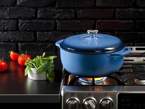  历史最低价！Lodge EC7D33  7.5夸脱搪瓷铸铁荷兰炖锅  加勒比蓝  109.99加元，原价 225加元，包邮