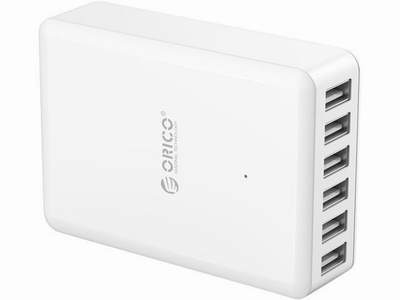  ORICO 50W 6个USB接口充电器 19.99加元，原价 69.99加元，包邮