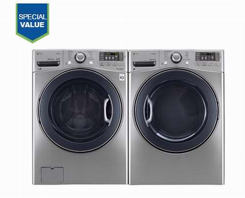  LG Appliances WM3770HVA-DLEX3570V 洗衣机+烘干机套装 1796加元，原价 2572加元，包邮
