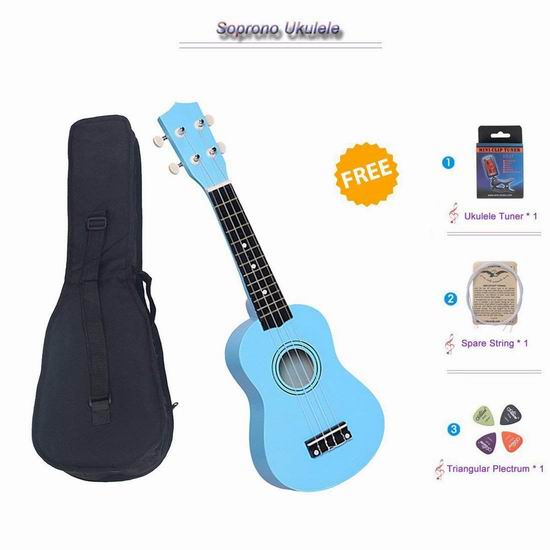  NOT HOME 21寸 Soprano Ukulele 夏威夷小吉他/尤克里里 28.79-31.99加元限量特卖并包邮！4色可选！