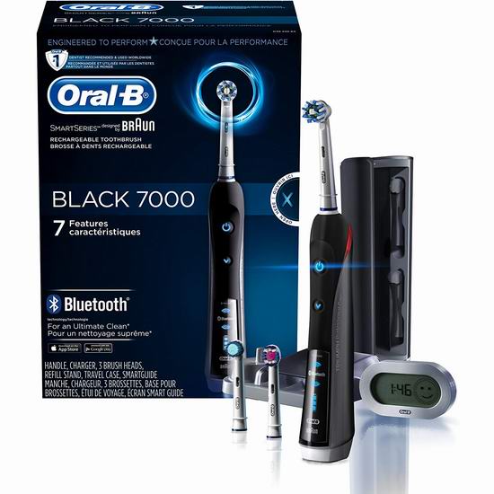  近史低价！Oral-B 7000蓝牙3D智能电动牙刷尊享版5折 119.99加元包邮！