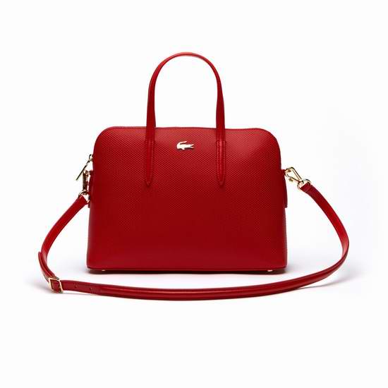  Lacoste 法国鳄鱼 Chantaco Dual Carry Piqué 女士真皮宝加力包3.5折 112.5加元！