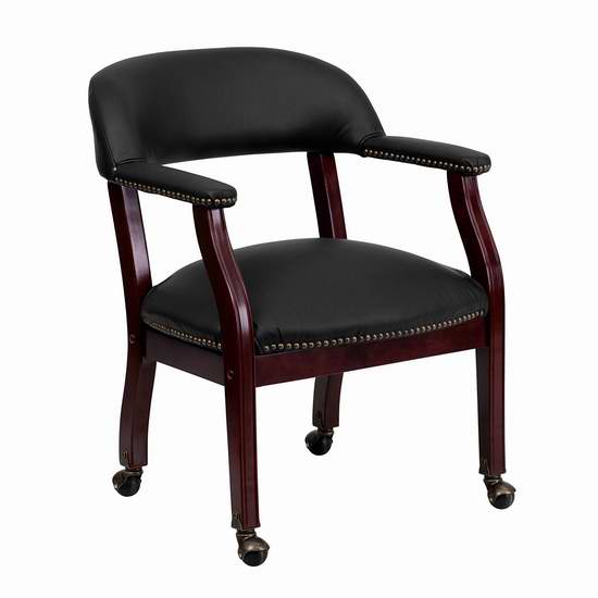  历史新低！Flash Furniture B-Z100-LF-0005-BK-LEA-GG 可移动 豪华皮革单人扶手椅 85.28-85.85加元包邮！两色可选！