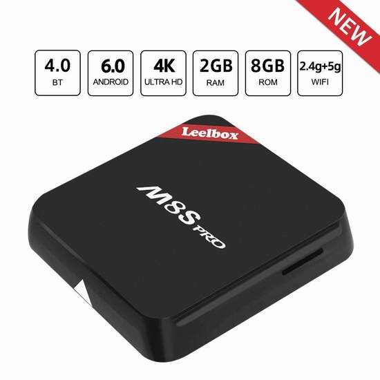  Leelbox M8S Pro 4K高清流媒体播放器/网络电视机顶盒（2G/8G） 59.99加元限量特卖并包邮！