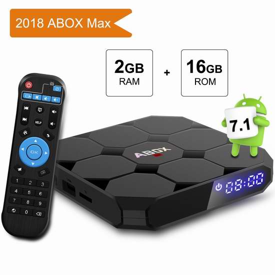  GooBang Doo ABOX A1 MAX 4K超高清流媒体播放器/网络电视机顶盒（2GB/16GB） 47.99加元限量特卖并包邮！免税！